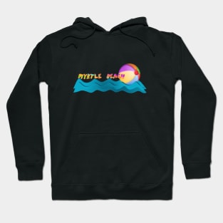 Myrtle Beach SC Waves with Beach Ball Hoodie